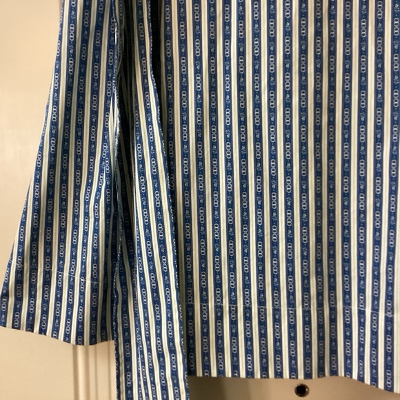 TORY BURCH GEMINI LINK WRAP SKIRT STRIPE BLUE A-LINE SZ 10 EUC $398 - Picture 4 of 12